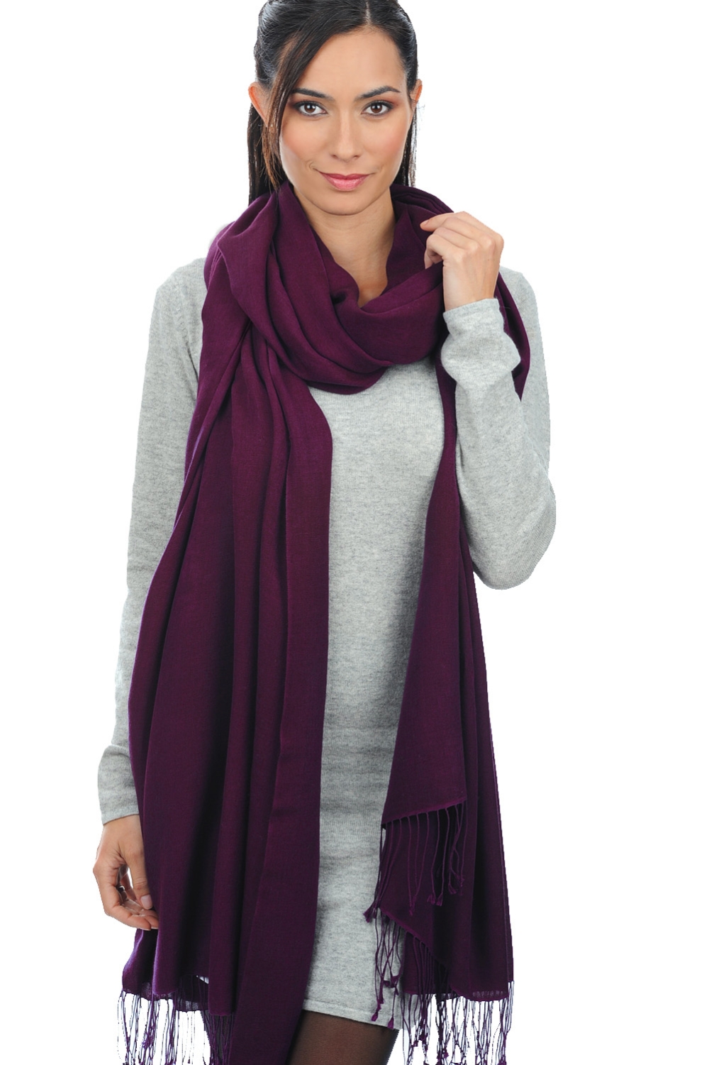 Cashmere & Silk ladies shawls adele bright violette 280x100cm